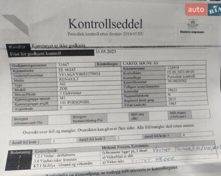 Серый Рено Зое, объемом двигателя 0 л и пробегом 153 тыс. км за 6500 $, фото 32 на Automoto.ua