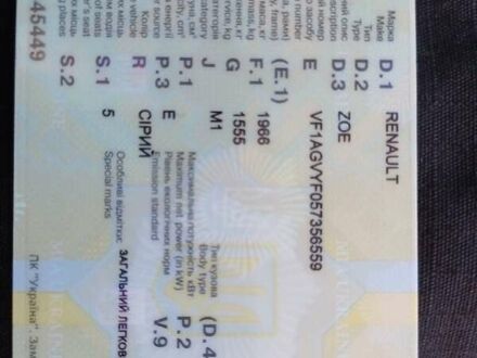 Серый Рено Зое, объемом двигателя 0 л и пробегом 129 тыс. км за 9500 $, фото 1 на Automoto.ua