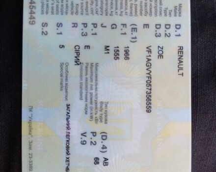 Серый Рено Зое, объемом двигателя 0 л и пробегом 129 тыс. км за 9500 $, фото 1 на Automoto.ua