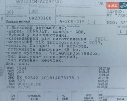Синий Рено Зое, объемом двигателя 0 л и пробегом 86 тыс. км за 9800 $, фото 26 на Automoto.ua