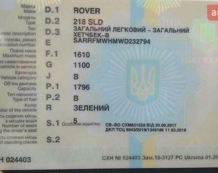 Зеленый Ровер 216, объемом двигателя 1.8 л и пробегом 187 тыс. км за 844 $, фото 20 на Automoto.ua