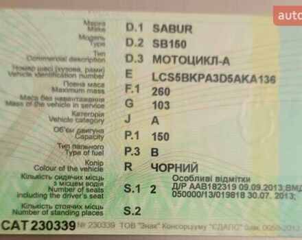 Чорний Сабур 150, об'ємом двигуна 0.15 л та пробігом 3 тис. км за 600 $, фото 12 на Automoto.ua