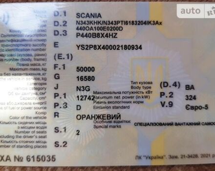 Помаранчевий Сканіа P, об'ємом двигуна 13 л та пробігом 127 тис. км за 139636 $, фото 10 на Automoto.ua