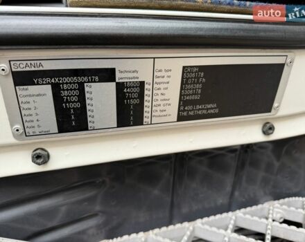 Белый Сканиа Р 400, объемом двигателя 12.74 л и пробегом 955 тыс. км за 27500 $, фото 9 на Automoto.ua