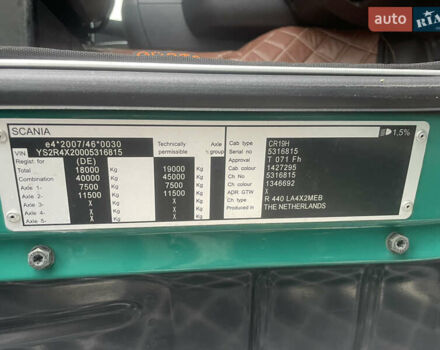 Зеленый Сканиа R 440, объемом двигателя 12.74 л и пробегом 1 тыс. км за 20500 $, фото 17 на Automoto.ua