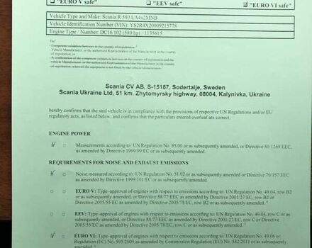 Белый Сканиа R 580, объемом двигателя 16.4 л и пробегом 580 тыс. км за 47000 $, фото 17 на Automoto.ua