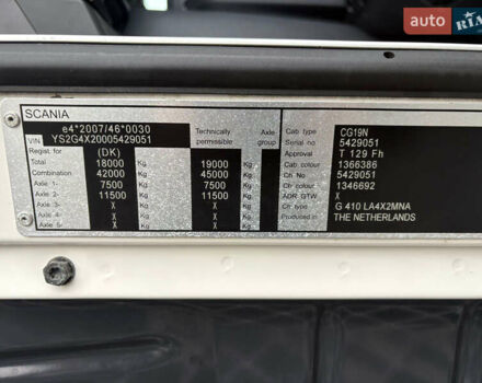 Белый Сканиа R 410, объемом двигателя 12.7 л и пробегом 473 тыс. км за 33700 $, фото 17 на Automoto.ua
