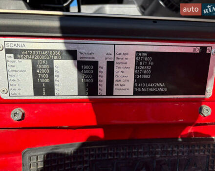 Красный Сканиа R 410, объемом двигателя 12.7 л и пробегом 700 тыс. км за 34000 $, фото 47 на Automoto.ua