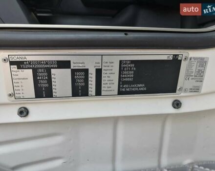 Білий Сканіа R 450, об'ємом двигуна 12.74 л та пробігом 829 тис. км за 41177 $, фото 32 на Automoto.ua
