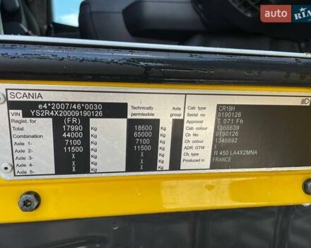 Желтый Сканиа R 450, объемом двигателя 12.74 л и пробегом 861 тыс. км за 33000 $, фото 22 на Automoto.ua