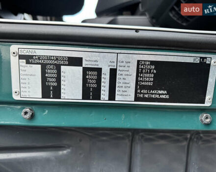 Зелений Сканіа R 450, об'ємом двигуна 12.7 л та пробігом 761 тис. км за 35000 $, фото 13 на Automoto.ua