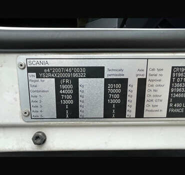 Белый Сканиа R 490, объемом двигателя 12.74 л и пробегом 812 тыс. км за 27700 $, фото 42 на Automoto.ua