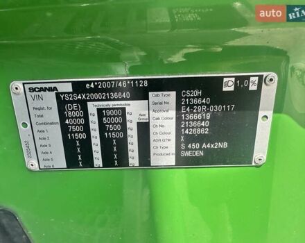 Сканиа S 450, объемом двигателя 0 л и пробегом 816 тыс. км за 47633 $, фото 13 на Automoto.ua
