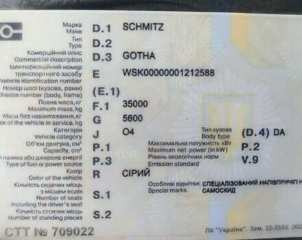 Серый Шмитц Каргобулл Gotha, объемом двигателя 0 л и пробегом 124 тыс. км за 15400 $, фото 25 на Automoto.ua