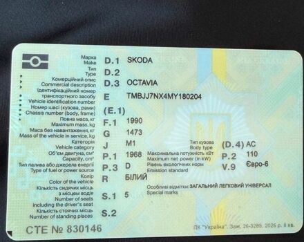 Білий Шкода Октавія, об'ємом двигуна 1.97 л та пробігом 212 тис. км за 19999 $, фото 1 на Automoto.ua