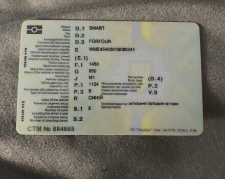 Синій Смарт Forfour, об'ємом двигуна 1.12 л та пробігом 200 тис. км за 3700 $, фото 8 на Automoto.ua