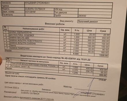 Серый Субару Аутбек, объемом двигателя 2.5 л и пробегом 322 тыс. км за 9200 $, фото 35 на Automoto.ua