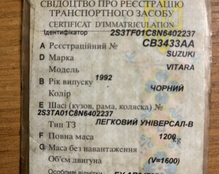 Чорний Сузукі Вітара, об'ємом двигуна 0 л та пробігом 3 тис. км за 3700 $, фото 16 на Automoto.ua