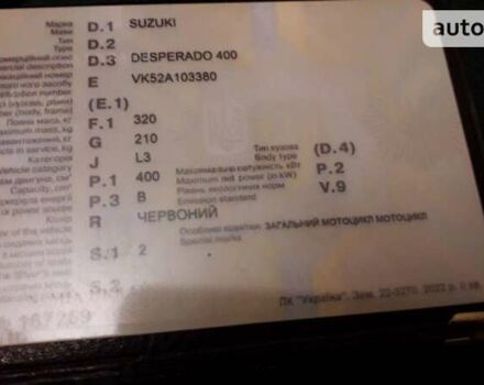 Червоний Сузукі Desperado 400, об'ємом двигуна 0.4 л та пробігом 24 тис. км за 3100 $, фото 7 на Automoto.ua