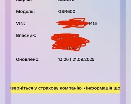 Сузуки GSR 600, объемом двигателя 0.6 л и пробегом 0 тыс. км за 5000 $, фото 6 на Automoto.ua