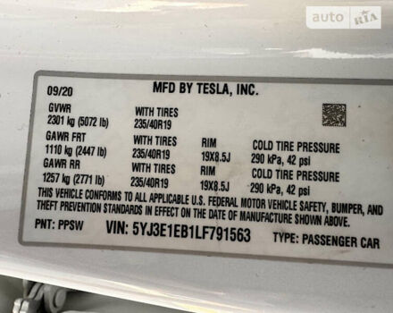Белый Тесла Модель 3, объемом двигателя 0 л и пробегом 51 тыс. км за 26500 $, фото 1 на Automoto.ua