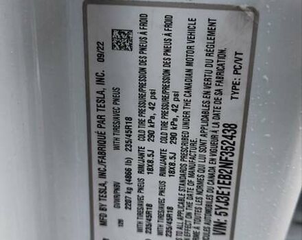 Білий Тесла Модель 3, об'ємом двигуна 0 л та пробігом 58 тис. км за 23500 $, фото 5 на Automoto.ua