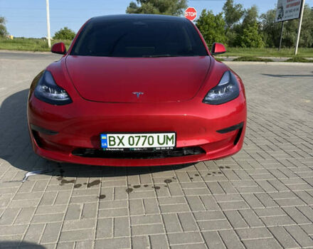 Красный Тесла Модель 3, объемом двигателя 0 л и пробегом 48 тыс. км за 23300 $, фото 1 на Automoto.ua
