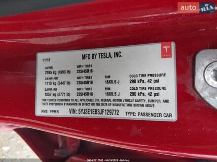Червоний Тесла Модель 3, об'ємом двигуна 0 л та пробігом 170 тис. км за 18500 $, фото 1 на Automoto.ua