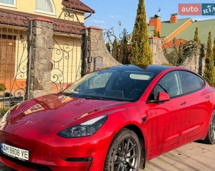 Красный Тесла Модель 3, объемом двигателя 0 л и пробегом 43 тыс. км за 23000 $, фото 1 на Automoto.ua