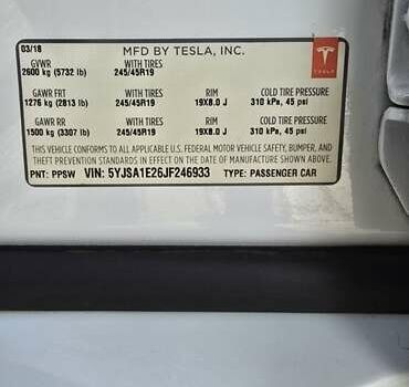Тесла Модель 3, об'ємом двигуна 0 л та пробігом 46 тис. км за 21800 $, фото 4 на Automoto.ua