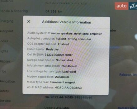 Тесла Модель 3, объемом двигателя 0 л и пробегом 64 тыс. км за 22999 $, фото 12 на Automoto.ua