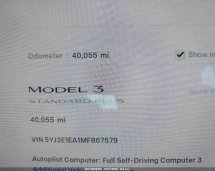 Сірий Тесла Модель 3, об'ємом двигуна 0 л та пробігом 40 тис. км за 7200 $, фото 6 на Automoto.ua