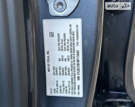 Сірий Тесла Модель 3, об'ємом двигуна 0 л та пробігом 5 тис. км за 27500 $, фото 12 на Automoto.ua