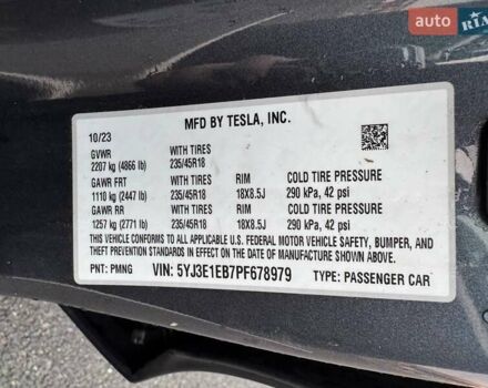 Сірий Тесла Модель 3, об'ємом двигуна 0 л та пробігом 28 тис. км за 29500 $, фото 12 на Automoto.ua