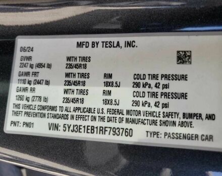Серый Тесла Модель 3, объемом двигателя 0 л и пробегом 6 тыс. км за 12000 $, фото 11 на Automoto.ua