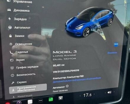 Тесла Модель 3 2020 у Кам'янське (Дніпродзержинськ) на Automoto.ua Синій Тесла Модель 3, об'ємом двигуна 0 л та пробігом 82 тис. км за 20000 $, фото 20 на Automoto.ua