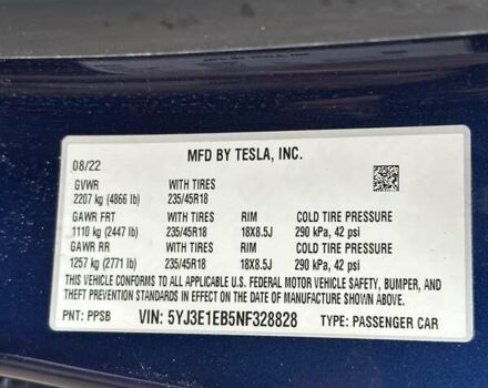 Синий Тесла Модель 3, объемом двигателя 0 л и пробегом 55 тыс. км за 21000 $, фото 17 на Automoto.ua