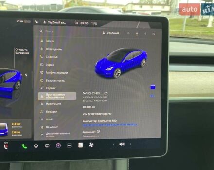 Синий Тесла Модель 3, объемом двигателя 0 л и пробегом 26 тыс. км за 24500 $, фото 14 на Automoto.ua