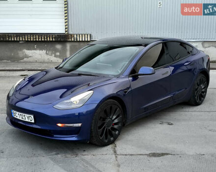 Синий Тесла Модель 3, объемом двигателя 0 л и пробегом 37 тыс. км за 24900 $, фото 1 на Automoto.ua