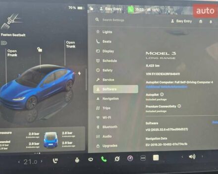 Синий Тесла Модель 3, объемом двигателя 0 л и пробегом 8 тыс. км за 29500 $, фото 14 на Automoto.ua