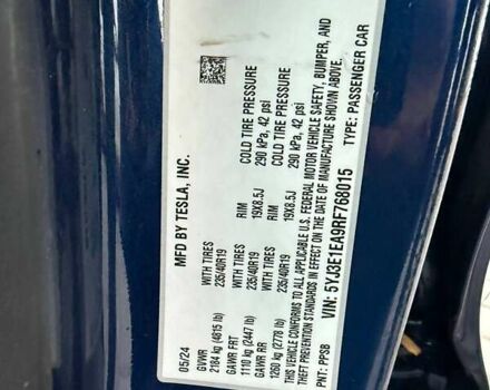 Синій Тесла Модель 3, об'ємом двигуна 0 л та пробігом 1 тис. км за 24900 $, фото 13 на Automoto.ua