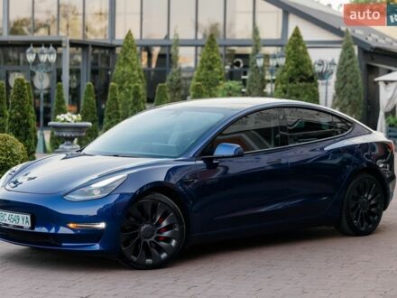 Синий Тесла Модель 3, объемом двигателя 0 л и пробегом 3 тыс. км за 24900 $, фото 1 на Automoto.ua