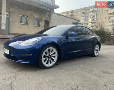 Синій Тесла Модель 3, об'ємом двигуна 0 л та пробігом 64 тис. км за 20500 $, фото 1 на Automoto.ua