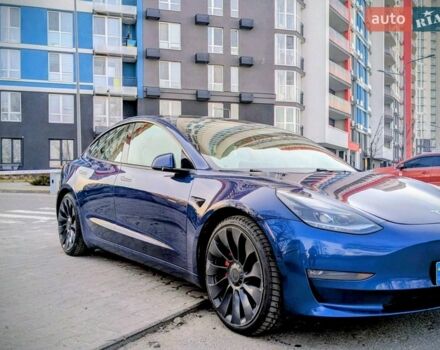 Синий Тесла Модель 3, объемом двигателя 0 л и пробегом 82 тыс. км за 22500 $, фото 1 на Automoto.ua