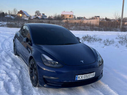 Синий Тесла Модель 3, объемом двигателя 0 л и пробегом 86 тыс. км за 25000 $, фото 1 на Automoto.ua