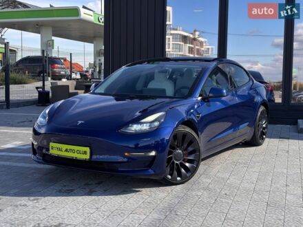 Синий Тесла Модель 3, объемом двигателя 0 л и пробегом 62 тыс. км за 23990 $, фото 1 на Automoto.ua