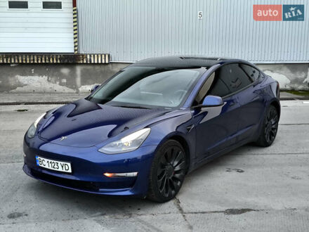 Синий Тесла Модель 3, объемом двигателя 0 л и пробегом 37 тыс. км за 24900 $, фото 1 на Automoto.ua