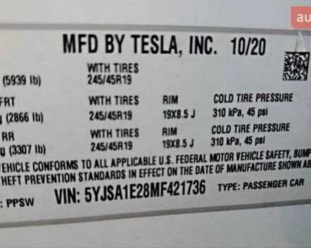 Білий Тесла Модель С, об'ємом двигуна 0 л та пробігом 75 тис. км за 29000 $, фото 11 на Automoto.ua