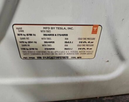 Білий Тесла Модель Х, об'ємом двигуна 0 л та пробігом 101 тис. км за 7500 $, фото 12 на Automoto.ua