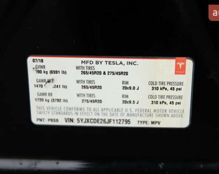 Чорний Тесла Модель Х, об'ємом двигуна 0 л та пробігом 125 тис. км за 27000 $, фото 40 на Automoto.ua